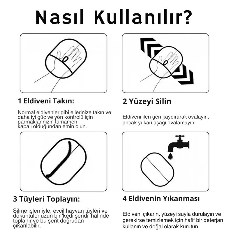 T-Pati™ Tüy Toplama Eldiveni